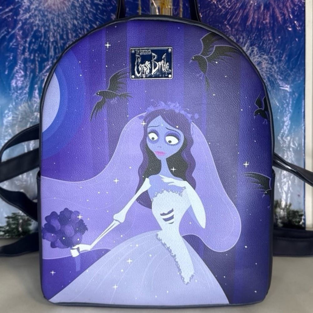 Tim Burton’s corpse bride Emily with flowers mini backpack